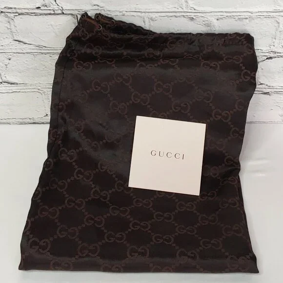 'GUCCI' DRAWSTRING 'GG' MONOGRAM DUST BAG - Picture 1 of 10